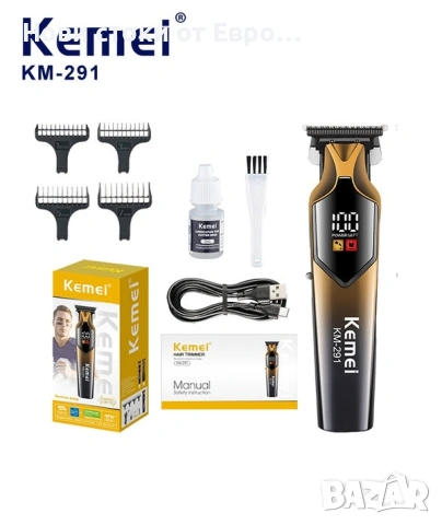 Kemei KM 291 Машинка За Подстригване С LCD Дисплей 