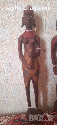 2 ръчно изработени африкански дърворезби, снимка 14 - Колекции - 52258276