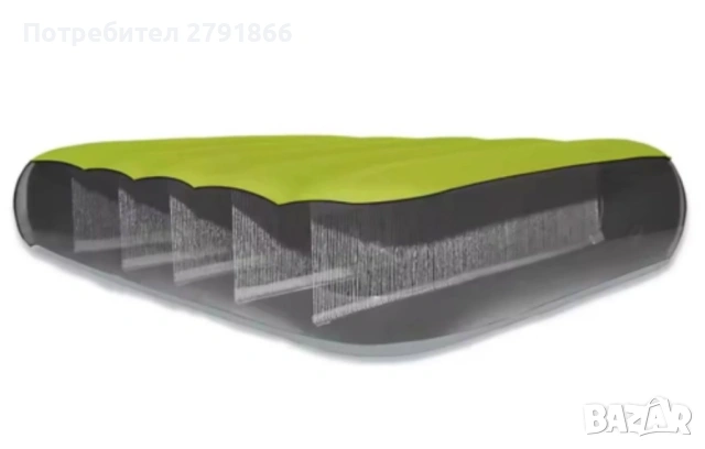 Зелен надуваем матрак INTEX TruAir Dura-Beam W/USB150 76x191x17 см с USB помпа и чанта за носене нов, снимка 4 - Надуваеми легла - 53669445