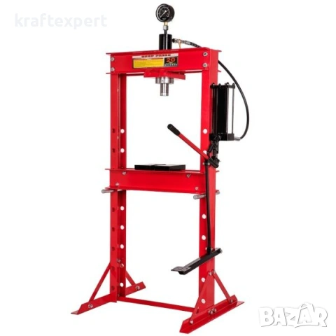 Хидравлична преса с педал 30 тона – манометър, регулируема маса, снимка 6 - Други инструменти - 53745934