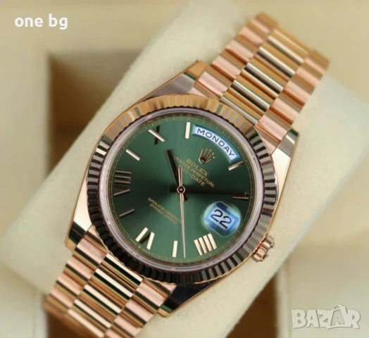 Rolex Day Date President Gold Green Roman Dial , снимка 6 - Мъжки - 51313167