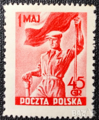 Полша, лот марки от 1950 и 1951 г. , снимка 8 - Филателия - 53612046