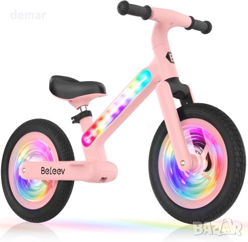 12-инчов детски велосипед за балансиране BELEEV със светещи колела и рамка, 2-6 години, снимка 1 - Детски велосипеди, триколки и коли - 46295631