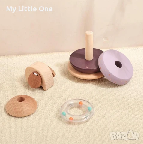 Дървени рингове за нанизване, снимка 2 - Образователни игри - 50998285