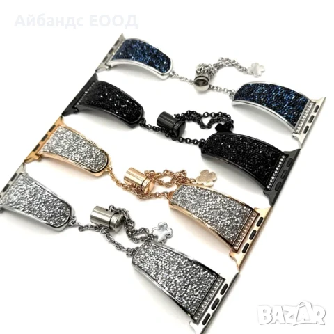 Кристални каишки за Apple Watch ULTRA/SE/11/10/9/8/7/6/5/4/3, снимка 3 - Каишки за часовници - 49453617