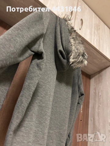 Сив суичър с камъни, снимка 5 - Суичъри - 53599596