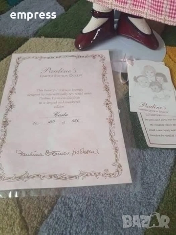 Порцеланова кукла Pauline Carla, снимка 5 - Колекции - 52684927