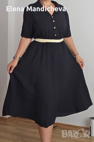2XL Макси Дамска рокля Trendyol Curve черна с ластик на талията кръста, снимка 7 - Рокли - 46240441