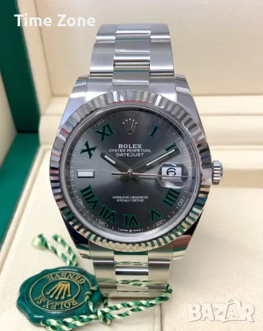 Rolex Datejust 41mm Steel Wimbledon Dial Oyster Automatic Различни Варианти, снимка 1 - Мъжки - 48183395