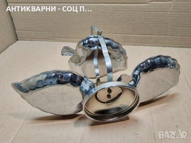 Стара Соц Метална Сгъваема Бонбониера, Поднос За Бонбони, Сладки и Други. / НОМЕР 496., снимка 6 - Антикварни и старинни предмети - 53660444