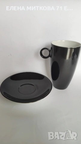 *Anna Burg* Германия два двойни сета-за кафе и за чай- в черно и бяло, снимка 5 - Чаши - 53181079
