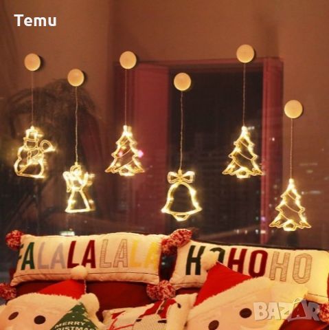 Коледна залепваща се украса с LED светлини - 1бр, снимка 1 - Декорация за дома - 46491625