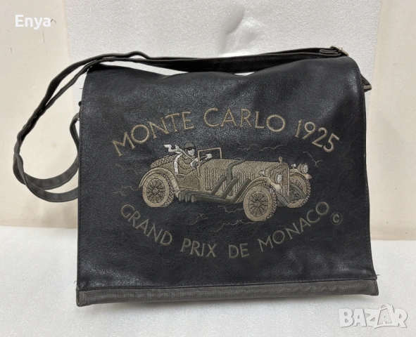 Винтидж кожена чанта Monte Carlo 1925 - Grand Prix de Monaco