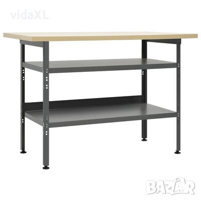 vidaXL Работна маса, сива, 120x60x85 см, стомана（SKU:145344, снимка 1