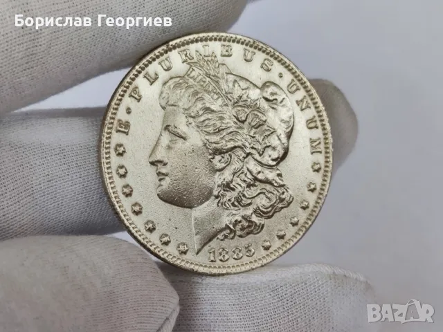 Сребърна монета one dollar 1885 г, снимка 3 - Нумизматика и бонистика - 47213620