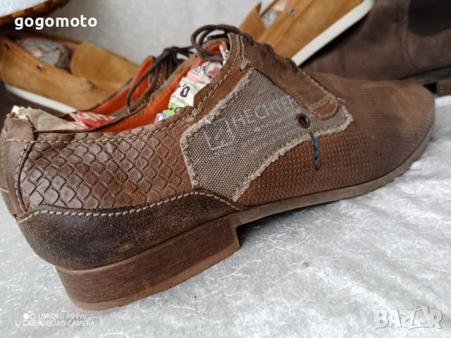 мъжки обувки от естествена кожа DANIEL HECHTER® MEN´S LEATHER LOW SHOES - COGNAC BROWN, N- 43 - 44, снимка 9 - Ежедневни обувки - 45543297