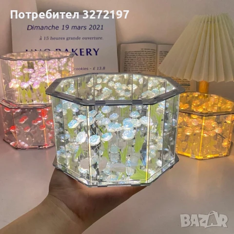 Ръчно изработена 3-Д LED нощна лампа с Рози,Направи си сам домашен декор, снимка 14 - Други стоки за дома - 50496446