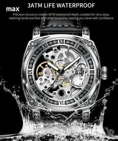 Автоматичен ,механичен, водоустойчив часовник time corridor, ненадраскваемо стъкло ,водоустойчив., снимка 11 - Мъжки - 52244562