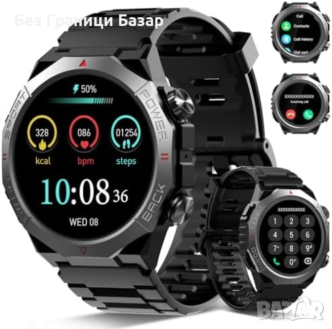 Нов Устойчив смарт часовник IP68 с Bluetooth разговори и фитнес тракер