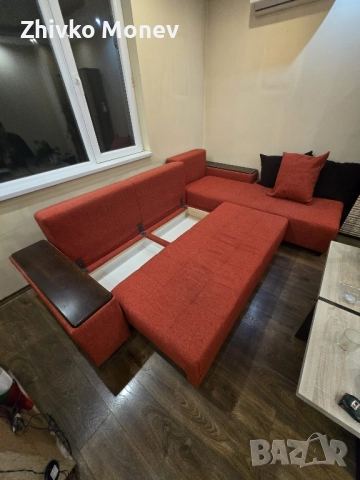 Ъглов диван с функция за сън, снимка 3 - Дивани и мека мебел - 52314658