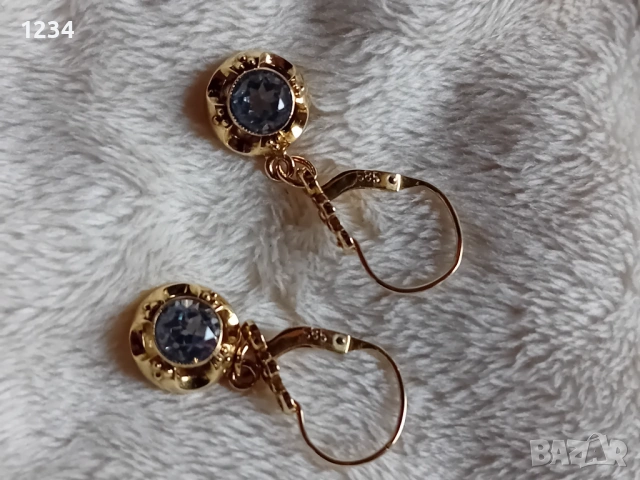 Винтидж модел златни висящи обеци, снимка 5 - Обеци - 53443154