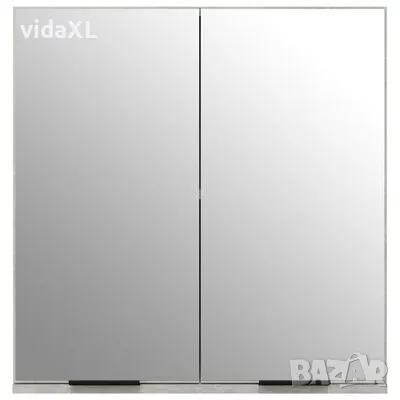 vidaXL Шкаф за баня с огледало, бетонно сив, 64x20x67 см(SKU:811317), снимка 3 - Шкафове - 49099959