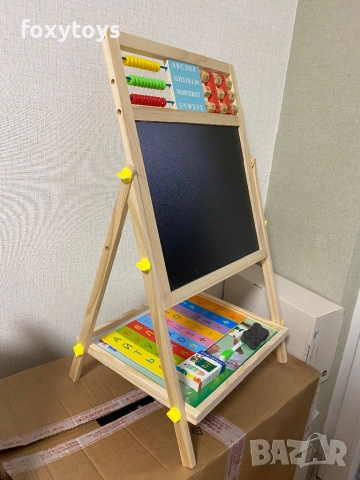 Двустранна дървена магнитна дъска с българската азбука, цифри - 66 см., снимка 6 - Образователни игри - 52432334