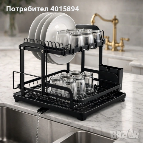 Сушилник за съдове с оттичане на водата, XXL