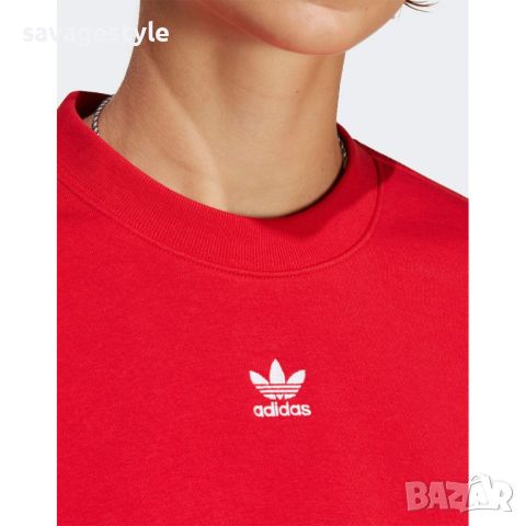 Дамска блуза ADIDAS Originals Adicolor Essentials Crew Sweatshirt Red, снимка 3 - Блузи с дълъг ръкав и пуловери - 46672762