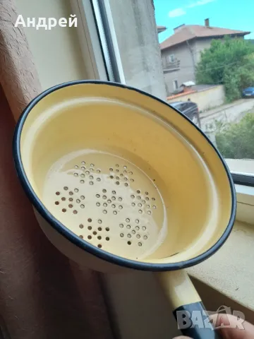 Стара емайлирана цедка,гевгир #17, снимка 8 - Други ценни предмети - 50316518