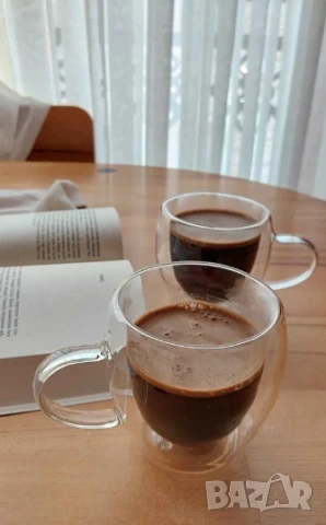 Стъклена чаша за кафе с двойно дъно 200ml