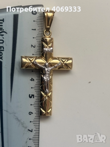 Златна висулка кръст 4.44гр 14к, снимка 4 - Колиета, медальони, синджири - 51735304
