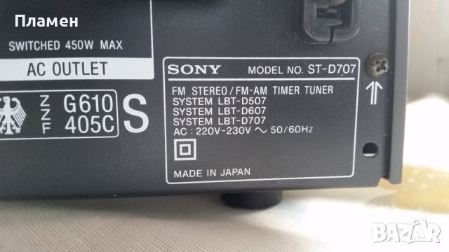 SONY ST-D707 FM-AM Timer Tuner, снимка 5 - Ресийвъри, усилватели, смесителни пултове - 45496543