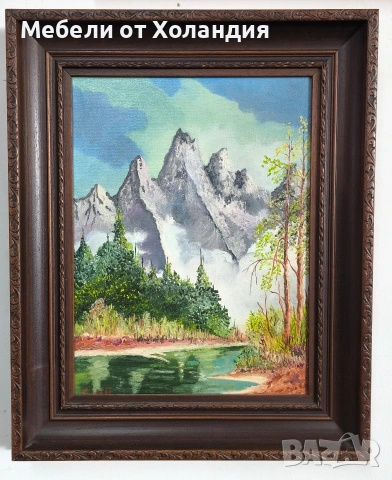 маслена картина с дърворезбована рамка, снимка 2 - Картини - 54203670