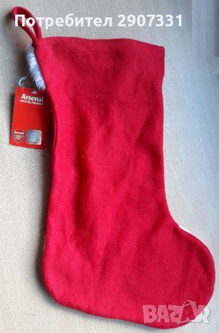 Коледен чорап на футболен клуб Arsenal. Офциален продукт, снимка 2 - Фен артикули - 45745823