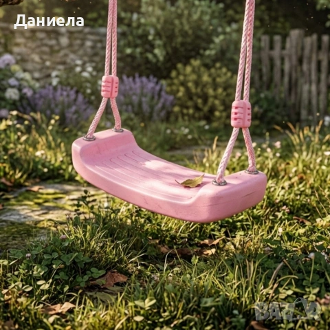 Детска градинска розова люлка – здрава, безопасна и регулируема до 75 кг, снимка 3 - Други - 54203261