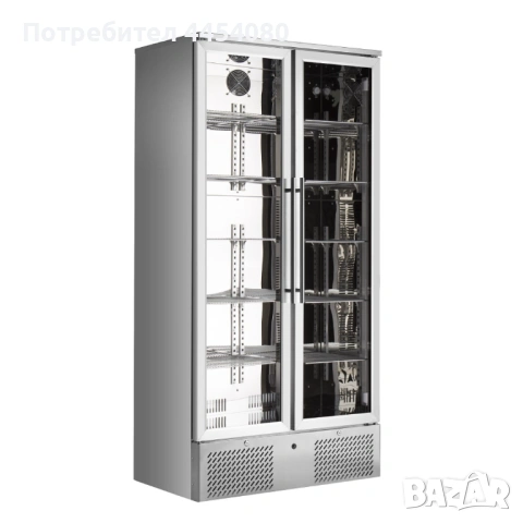 Витрина за напитки 458 L - двойни врати, инокс, LED, снимка 2 - Хладилни витрини и фризери - 53279885