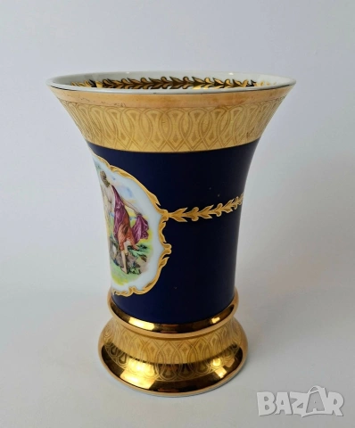 Винтидж порцеланова ваза - Leander, Бохемия, снимка 2 - Вази - 53611465