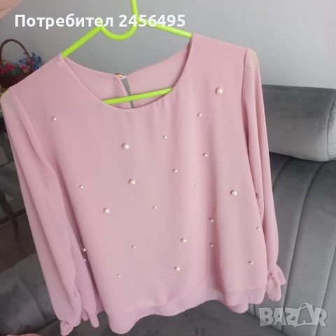Елегантна шифонена блуза. Нова., снимка 1 - Блузи с дълъг ръкав и пуловери - 46019083