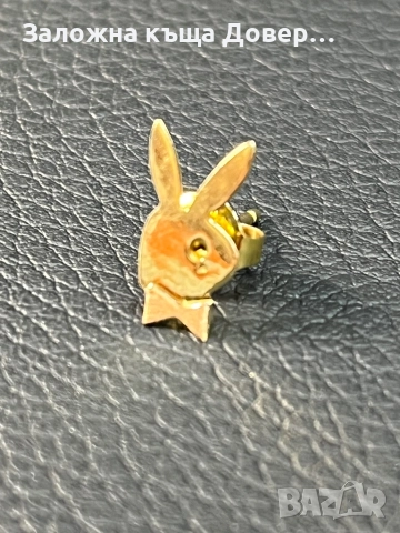 Златна обица playboy висулка буква gold 585 14 karat obica zlatno , снимка 6 - Обеци - 51851160
