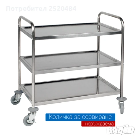Колички за сервиране на три нива от неръждаема стомана.2 Модела ТОП цена 299лв/152,88€, снимка 12 - Обзавеждане за заведение - 48544943
