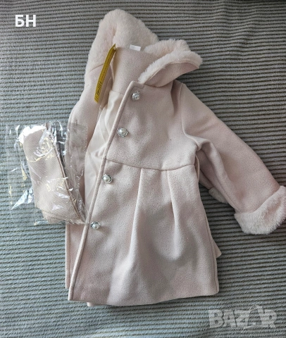 Палто с колан за момиче 12-18 месеца , снимка 6 - Детски якета и елеци - 54040716
