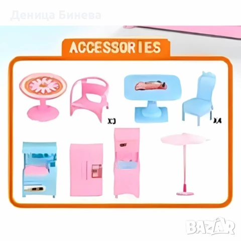 Къща с обзавеждане и кукли, снимка 4 - Кукли - 50886683