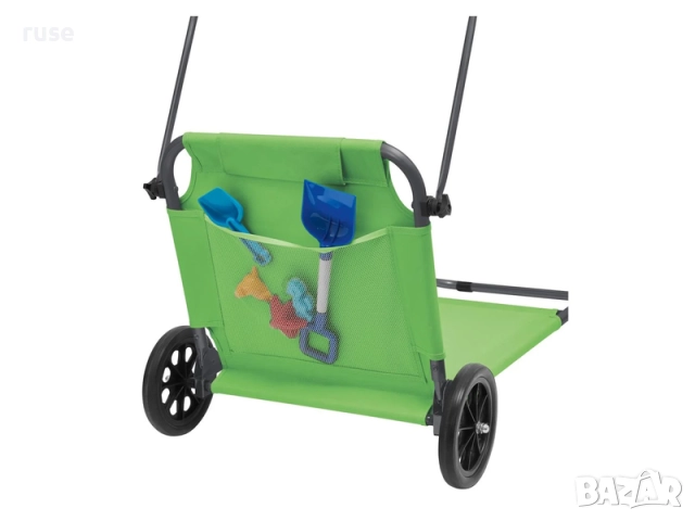 НОВ! Сгъваем шезлонг със сенник и колела за транспортиране, снимка 5 - Градински мебели, декорация  - 52402721