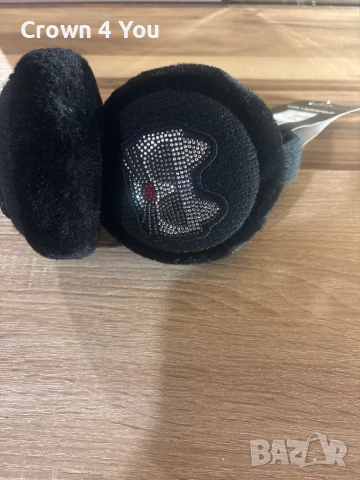 Черни плюшени ушанки Karl Lagerfeld Paris., снимка 2 - Шапки - 53077299