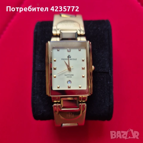 Позлатен швейцарски кварцов часовник PIERRE NICOLE. 