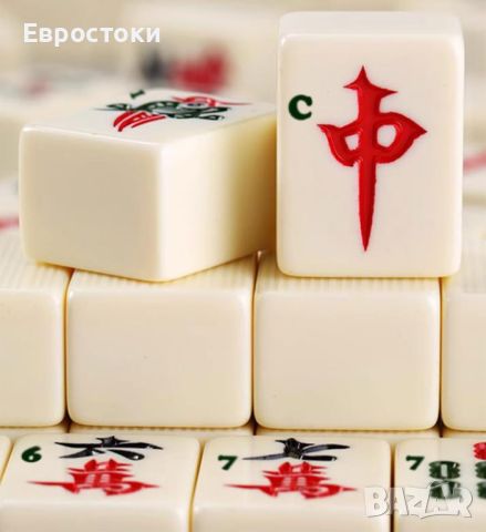 Комплект за маджонг LANYOTA, комплект за игра на китайски маджонг с куфар за носене, снимка 9 - Настолни игри - 45650831