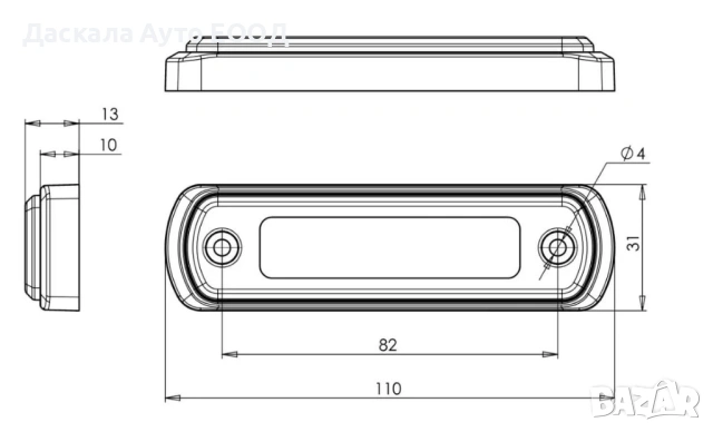 1бр. НЕОН ЛЕД LED габарит ОРАНЖЕВ с 4 диода 12-24V , Полша, снимка 6 - Части - 53871413