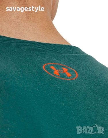 Мъжка тениска UNDER ARMOUR x Project Rock Brahma Bull Tee Green/Orange, снимка 2 - Тениски - 45762612