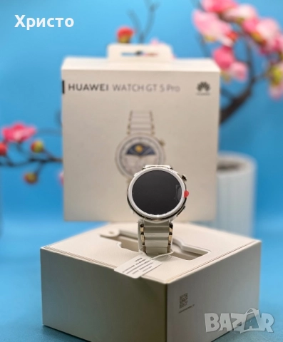 НОВ!!! Смарт часовник Huawei Watch GT 5 Pro, 42mm, White Ceramic